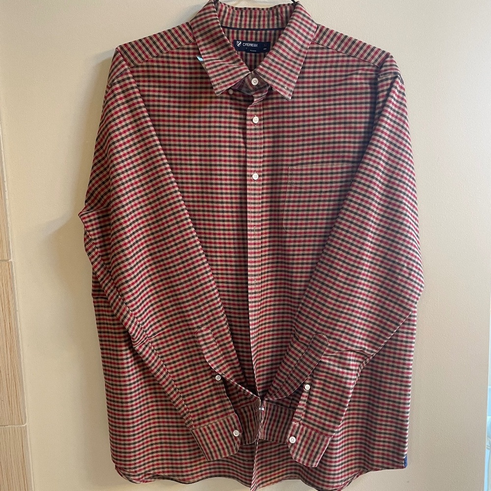 Daniel Cremieux Red, Tan, and Brown Plaid Long Sleeved Shirt - Size XL